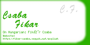 csaba fikar business card
